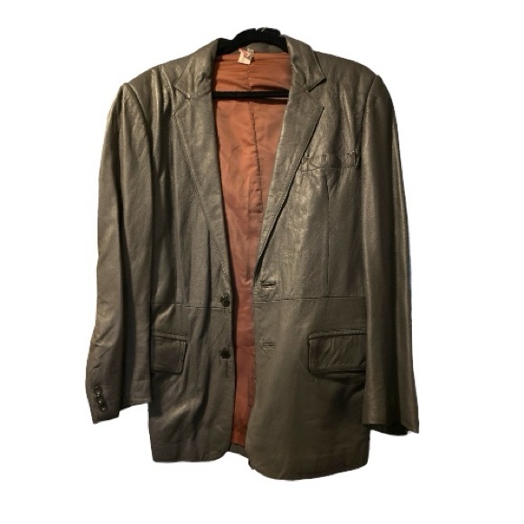 Men's Gray Soft Italian Leather Blazer